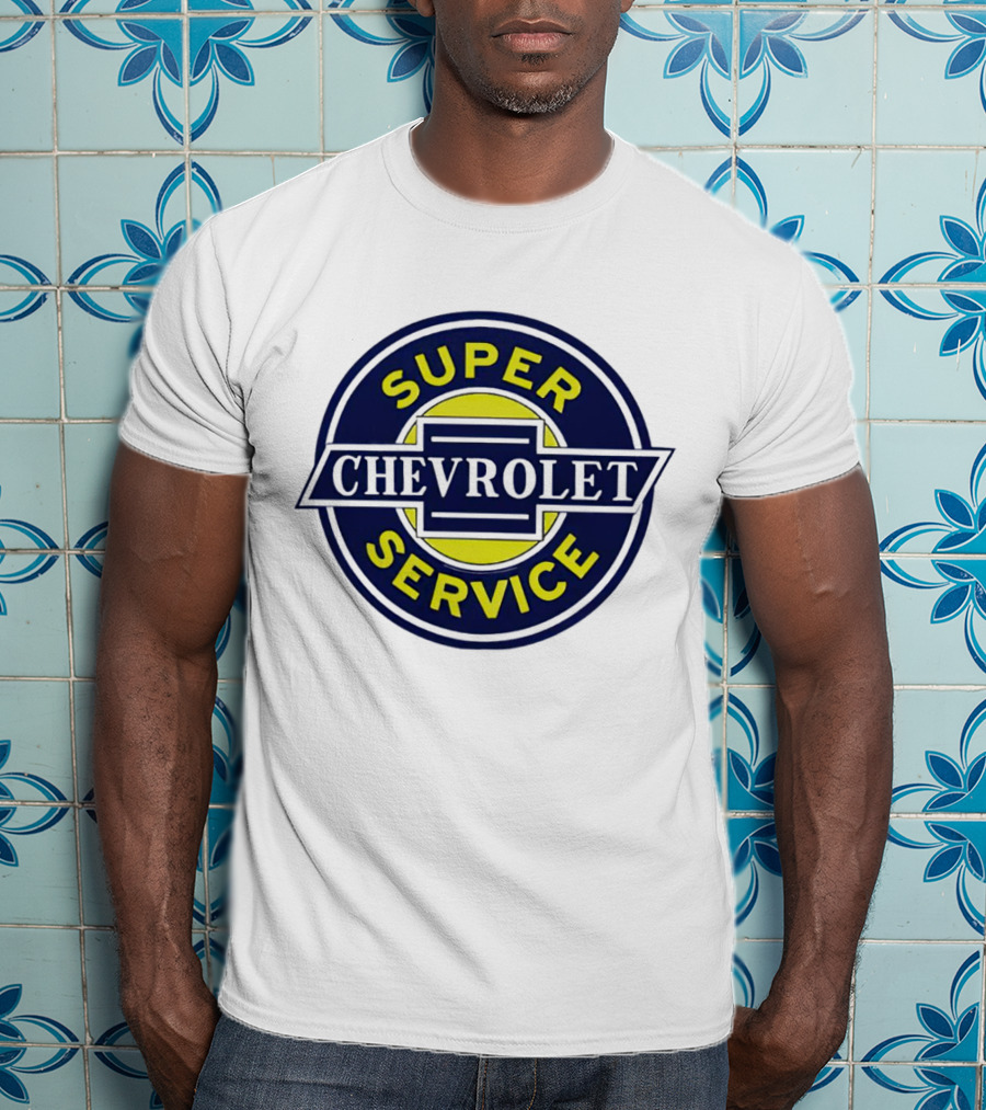 Chevrolet Super Service Vintage Blue And Yellow Emblem T-Shirt