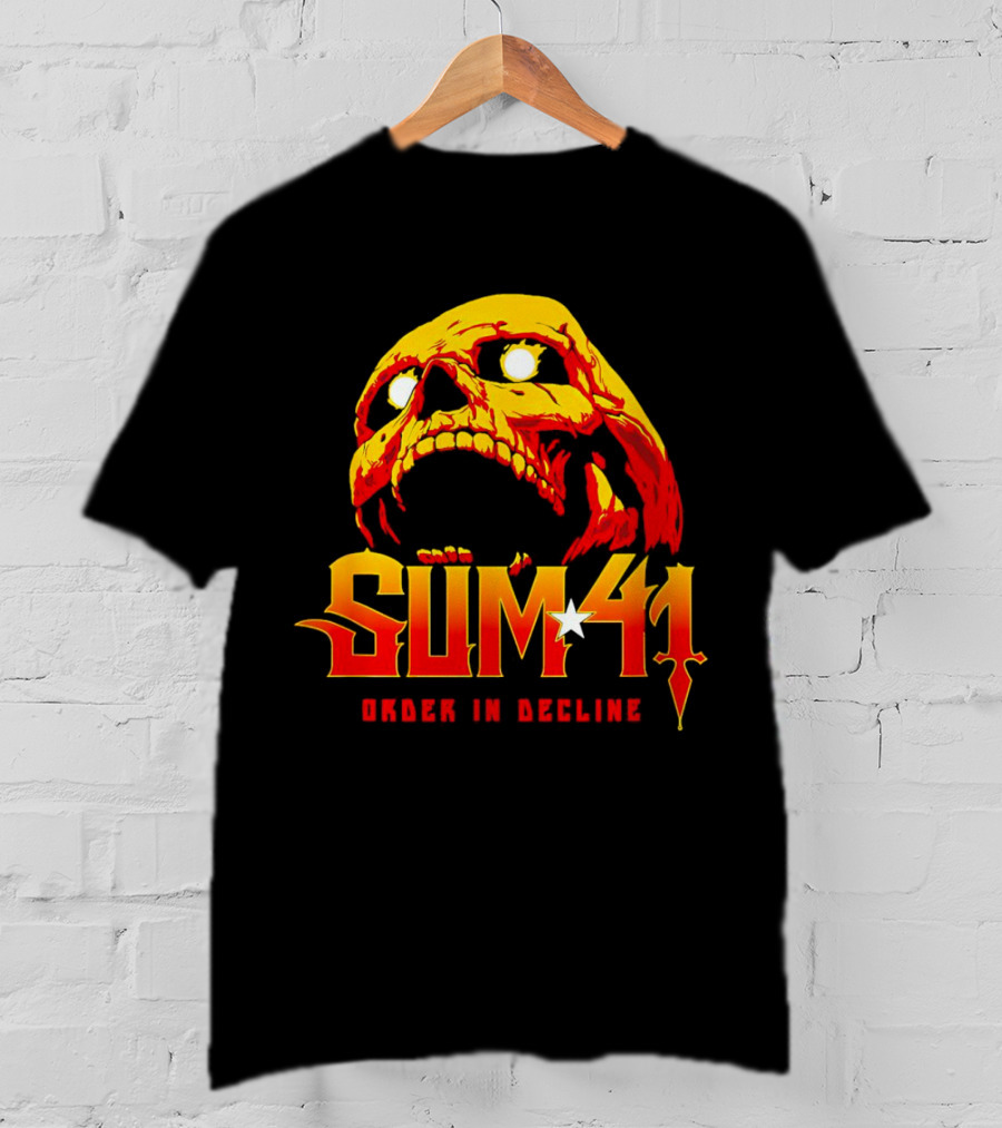 Sum 41 Order In Decline Skull Yellow Red T-Shirt
