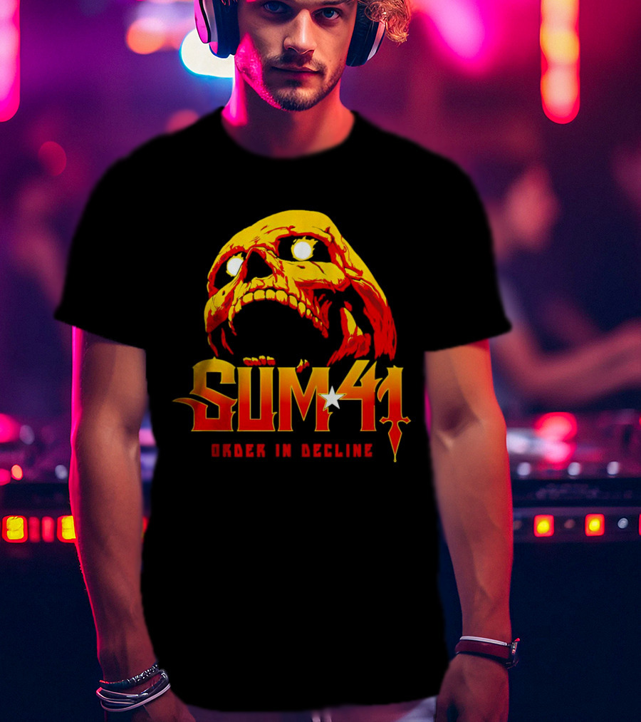 Sum 41 Order In Decline Skull Yellow Red T-Shirt