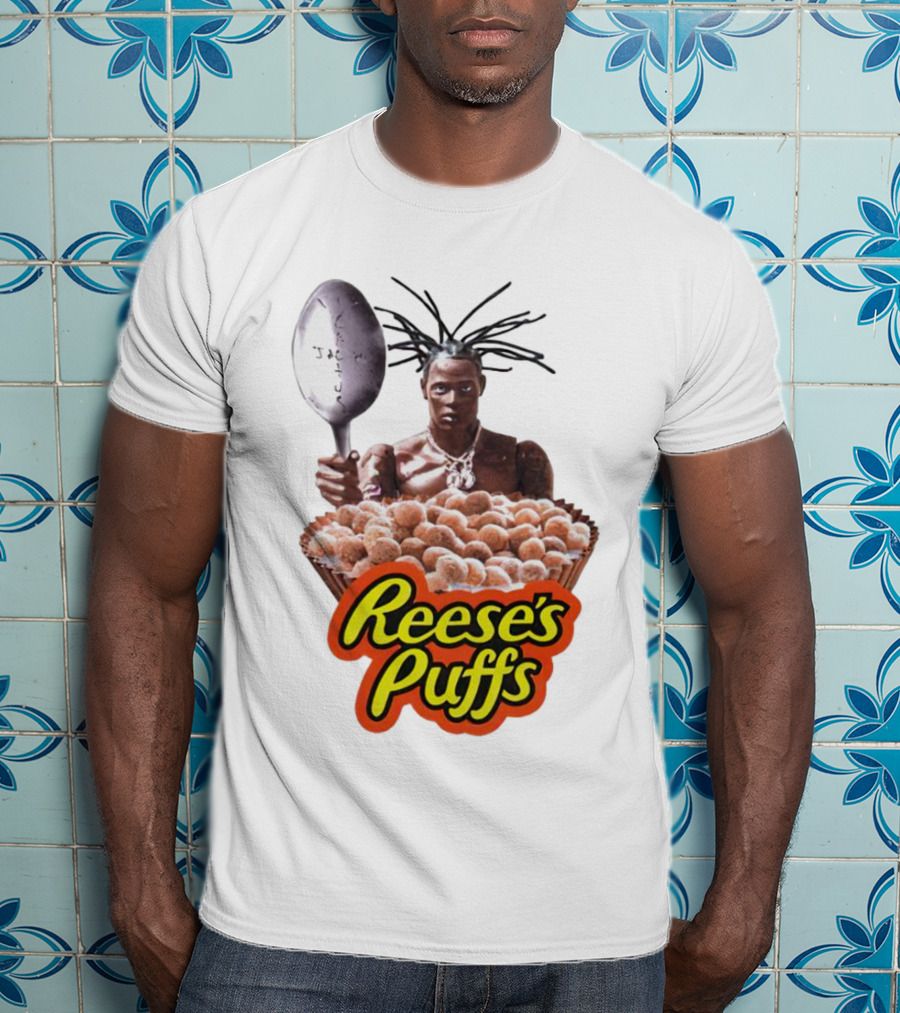 Travis Scott Reese's Puffs Cereal Spoon Branding T-Shirt