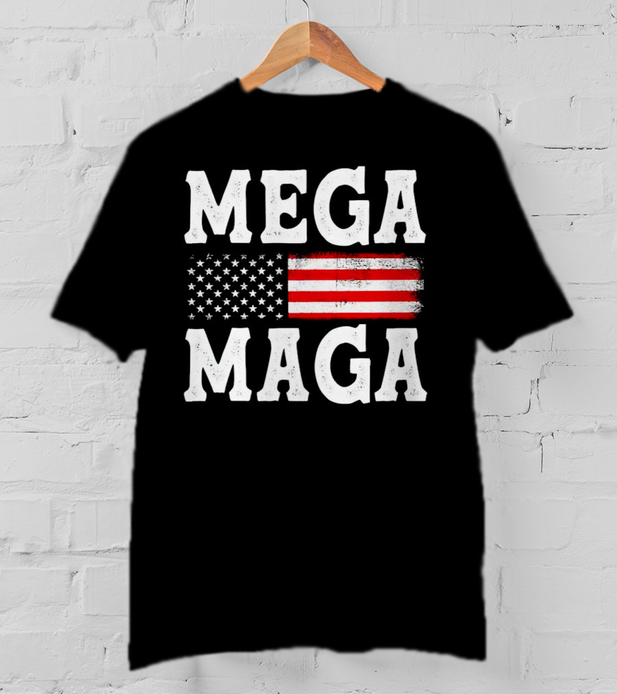 MEGA MAGA American Flag T-Shirt