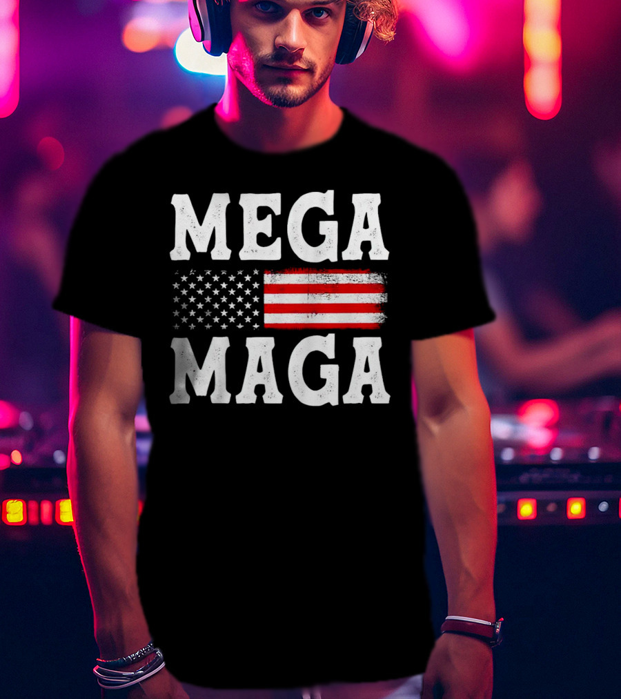 MEGA MAGA American Flag T-Shirt