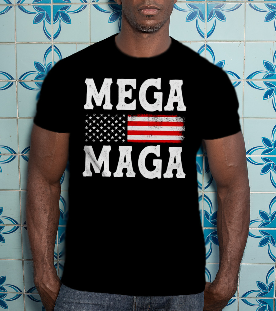 MEGA MAGA American Flag T-Shirt