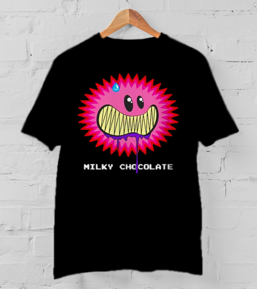 Milky Chocolate Happy Face With Dripping Mouth And Sweat Drop Comic T-Shirt