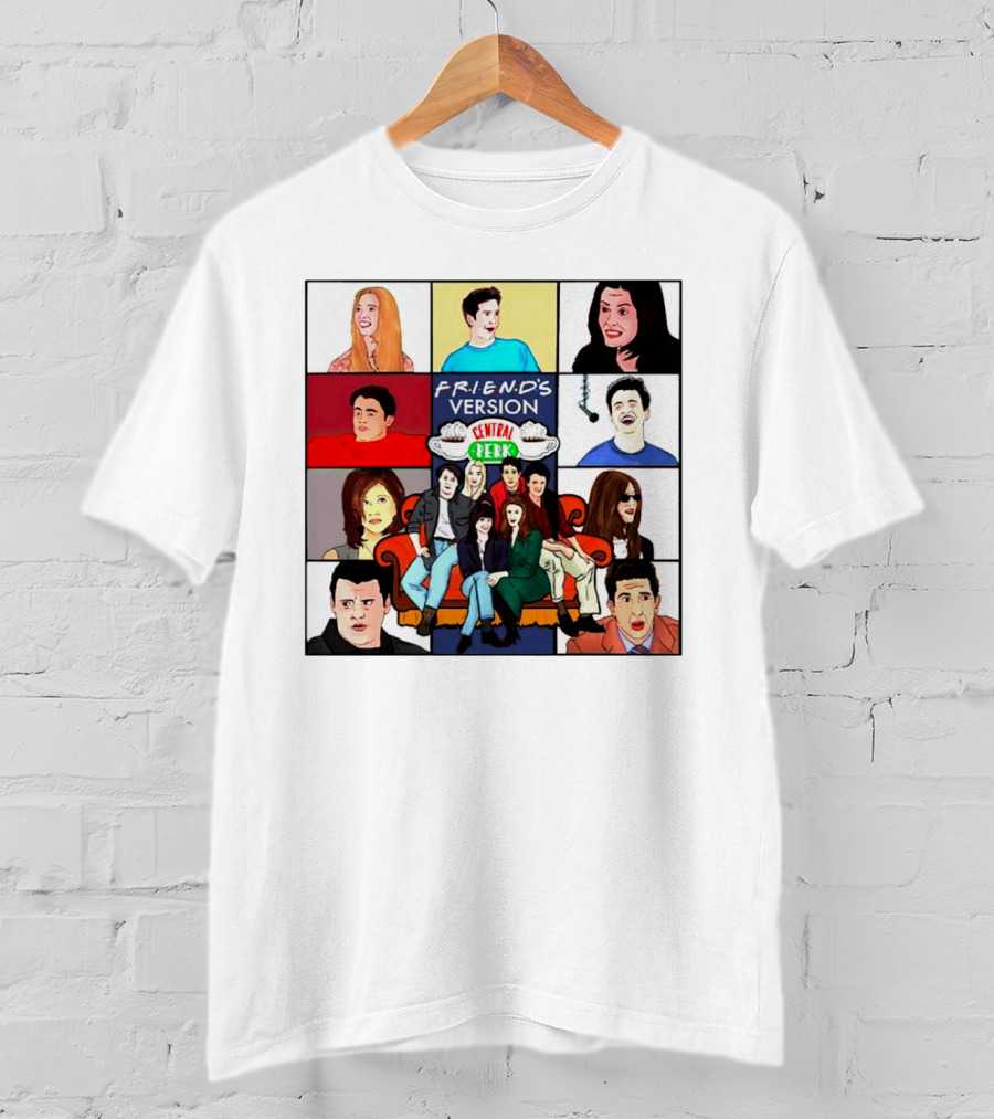 FRIEND'S Version Central Perk Iconic Characters Collage T-Shirt