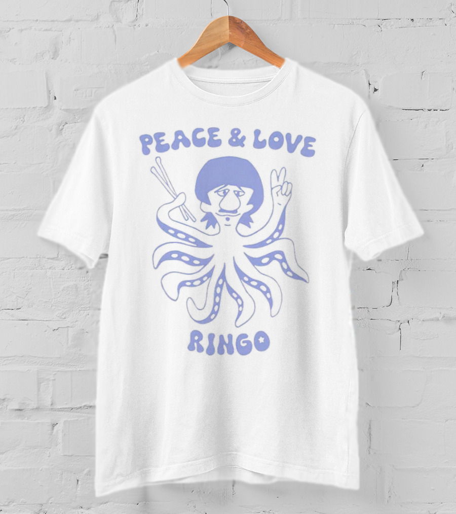 Peace And Love Octopus Drummer Ringo T-Shirt