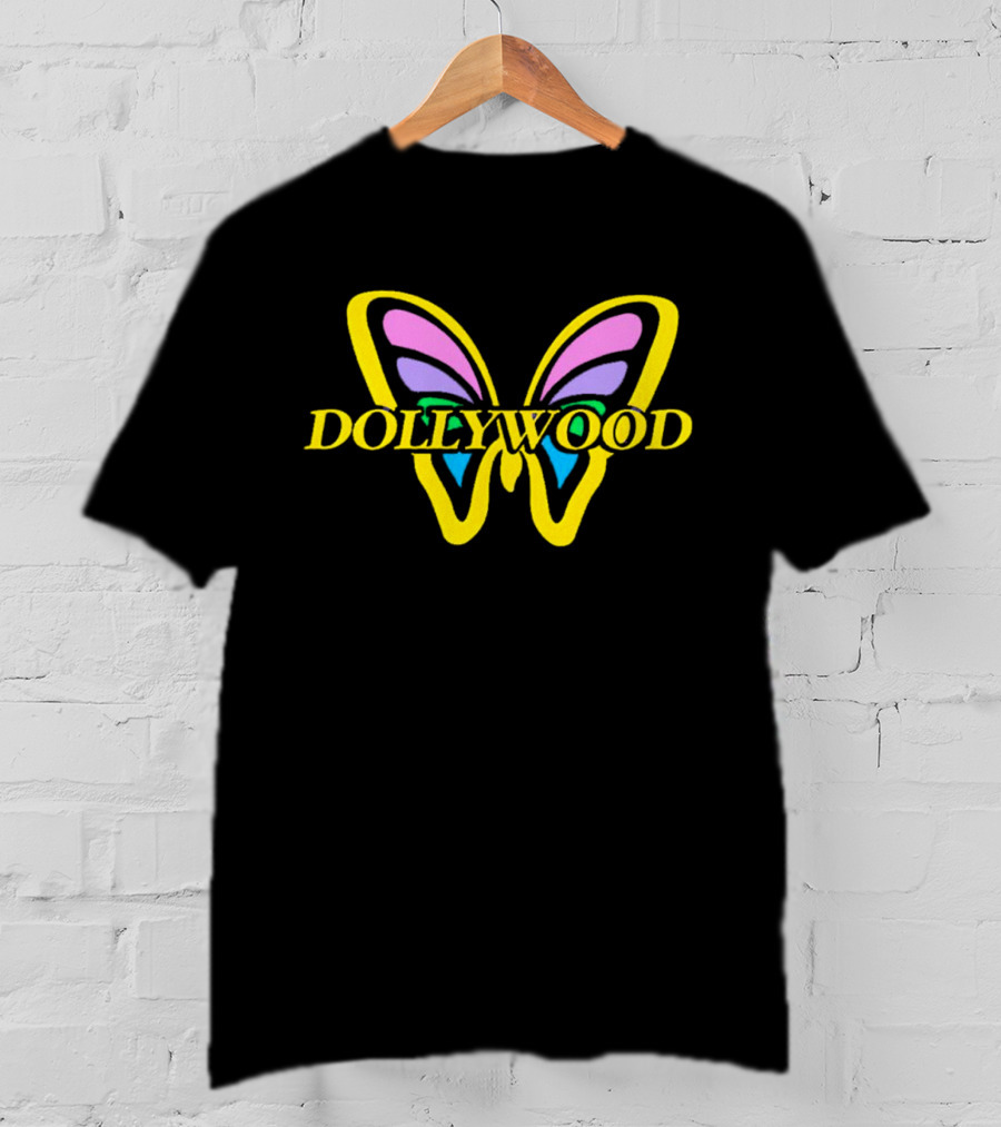 Dollywood Butterfly Logo With Colorful Wings T-Shirt