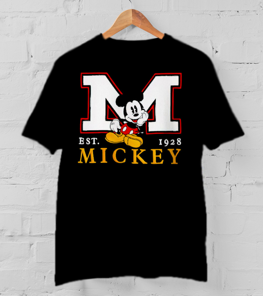 Disney Mickey Large M Logo Est 1928 Relaxed T-Shirt