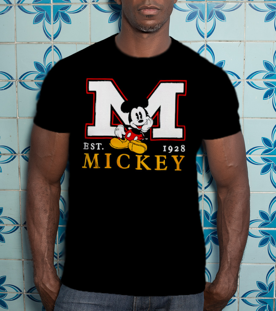Disney Mickey Large M Logo Est 1928 Relaxed T-Shirt