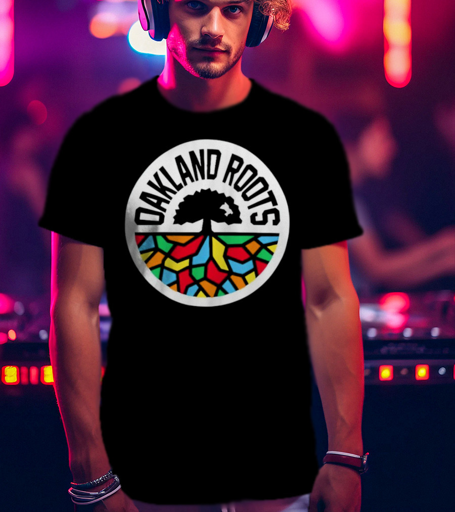 Oakland Roots Tree With Colorful Geometric T-Shirt