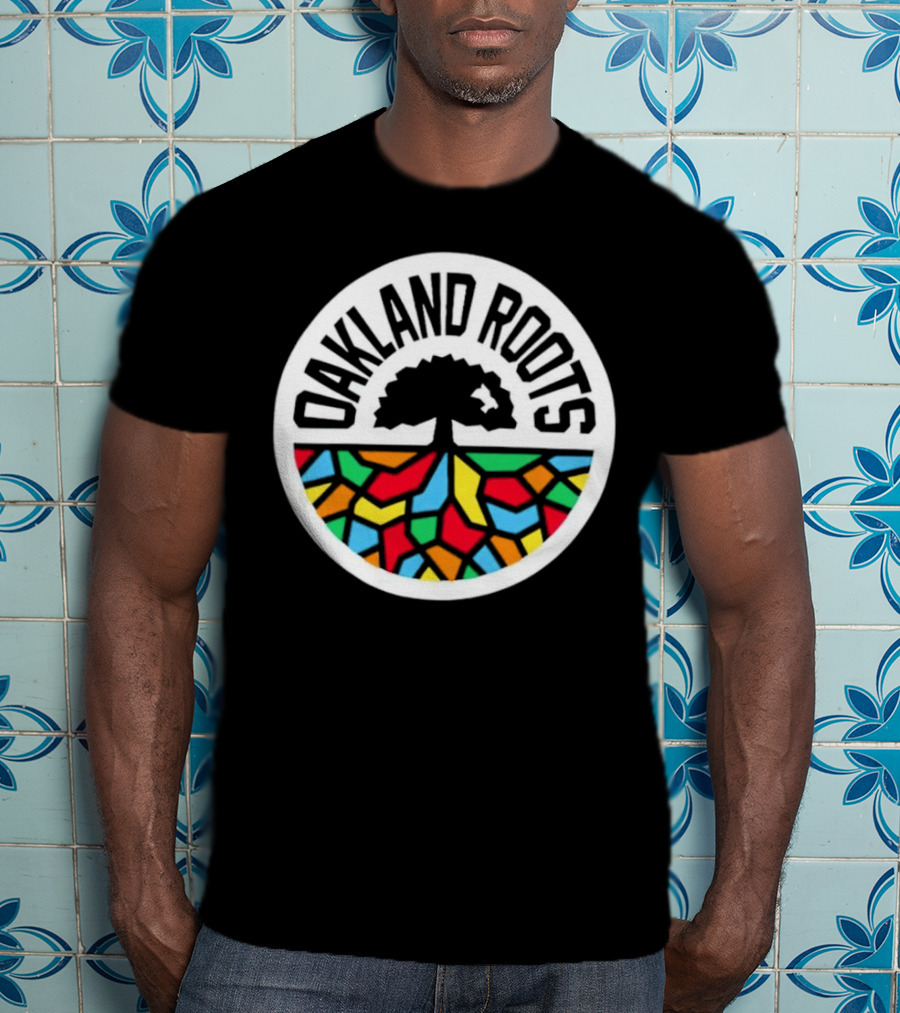 Oakland Roots Tree With Colorful Geometric T-Shirt