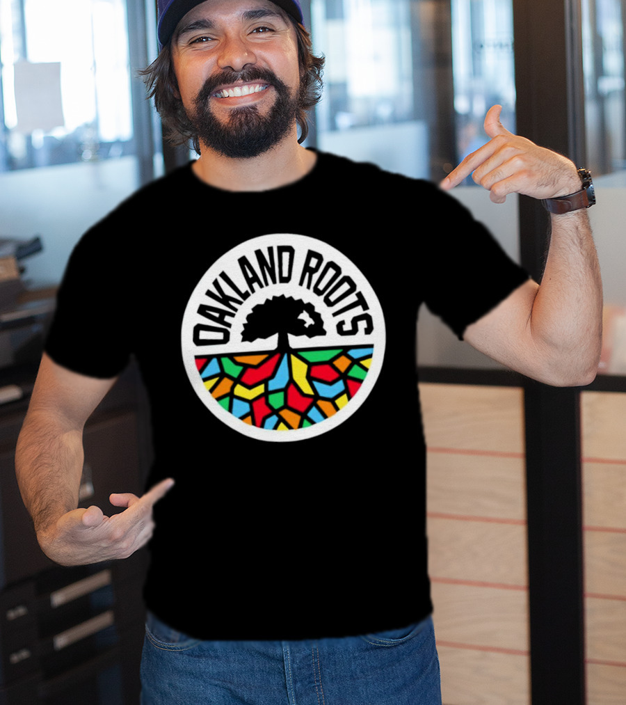 Oakland Roots Tree With Colorful Geometric T-Shirt