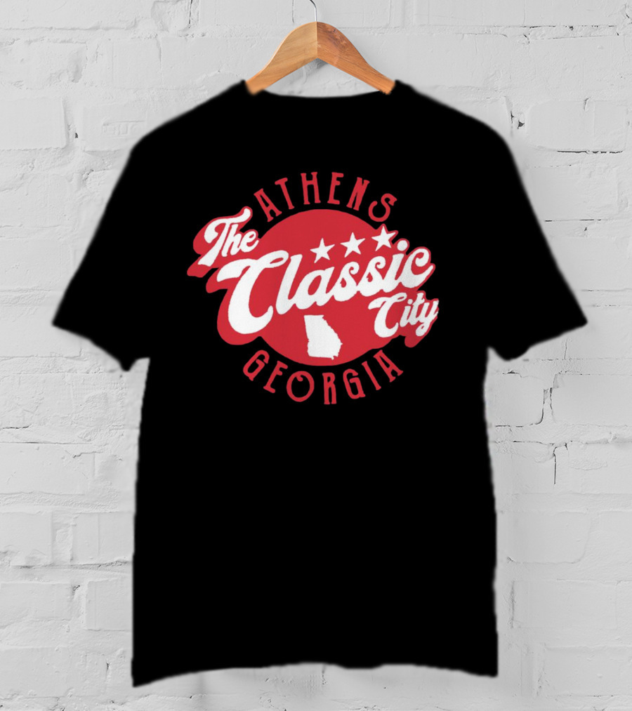 Athens Georgia The Classic City Stars Red Badge T-Shirt