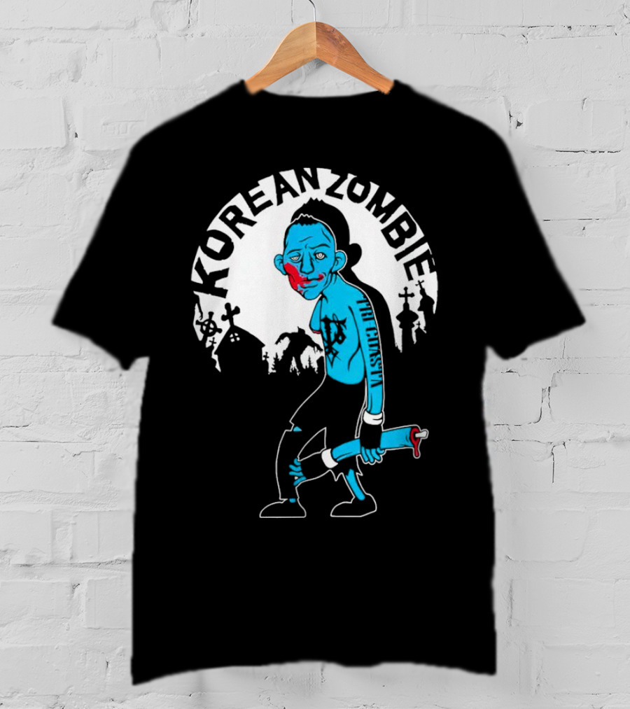 Tri-Coasta Korean Zombie Fighter With Cemetery Background T-Shirt
