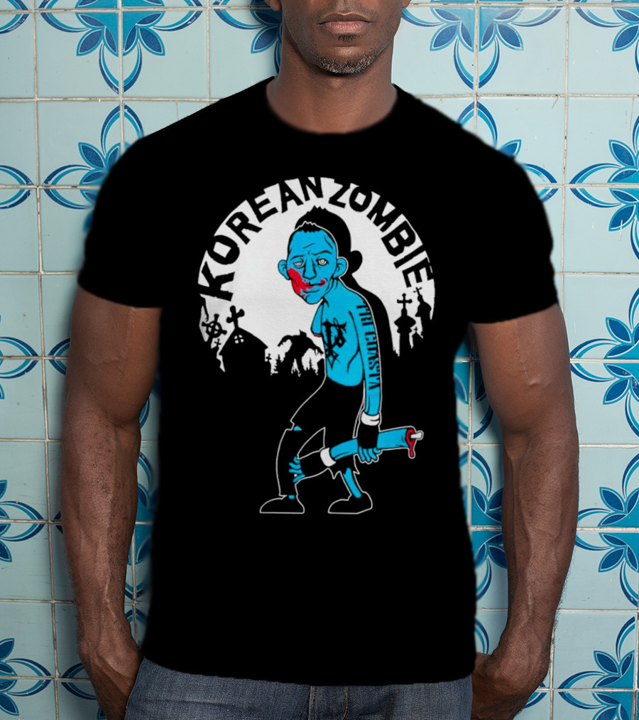 Tri-Coasta Korean Zombie Fighter With Cemetery Background T-Shirt