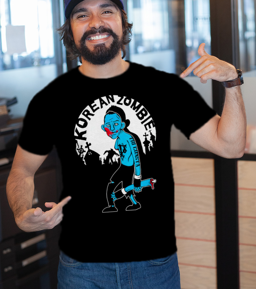 Tri-Coasta Korean Zombie Fighter With Cemetery Background T-Shirt