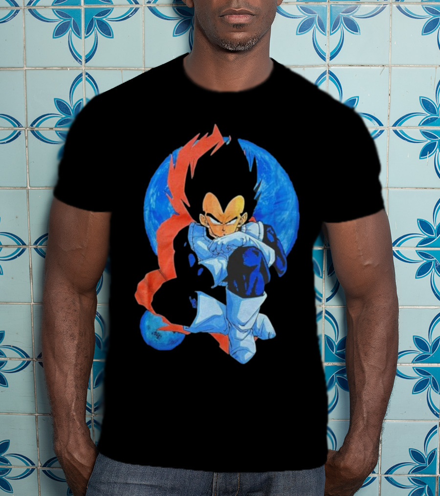 Vegeta Jobber Saiyan Warrior Anime Character Sitting Pose Dragon Ball Z T-Shirt