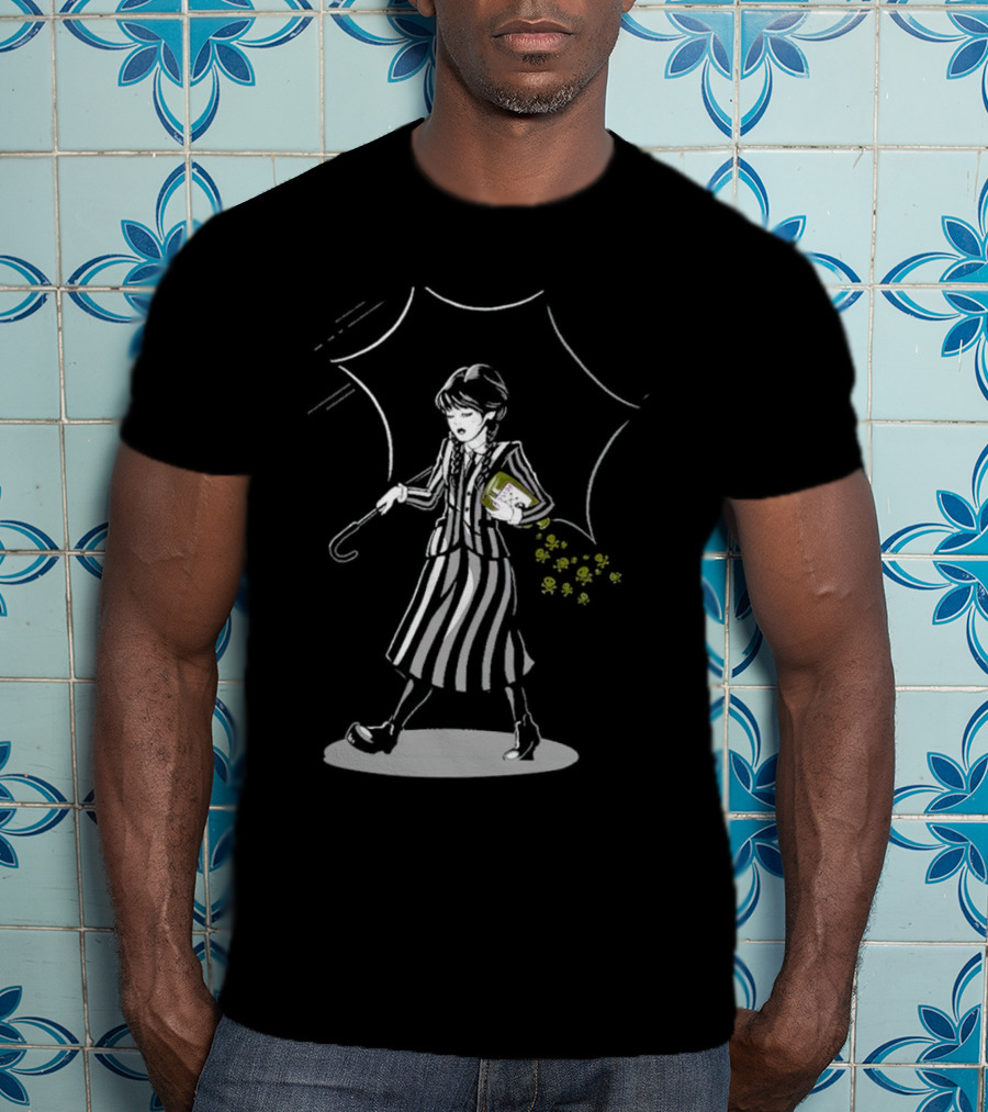 Wednesday Addams Salt N Spite Umbrella Shadows And Skulls T-Shirt