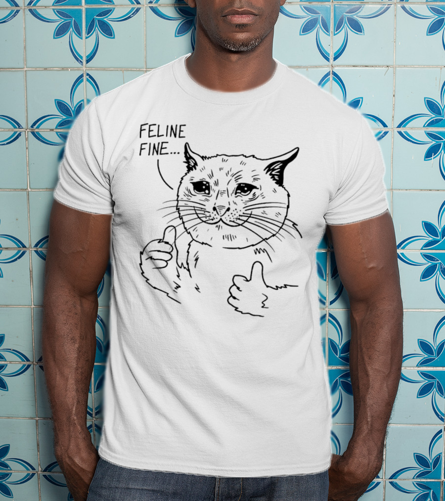 Feline Fine Thumbs Up Cat T-Shirt