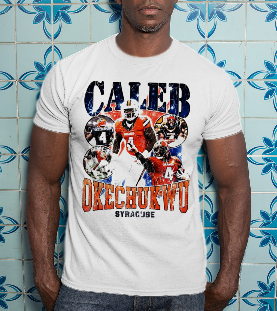 Caleb Okechukwu Syracuse Orange Football Vintage 4 T-Shirt