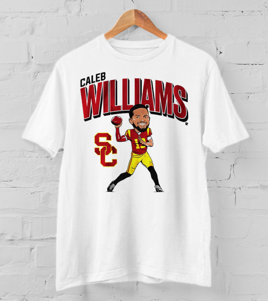 Caleb Williams USC Trojans Football Caricature With SC T-Shirt