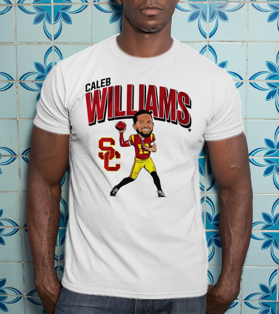 Caleb Williams USC Trojans Football Caricature With SC T-Shirt