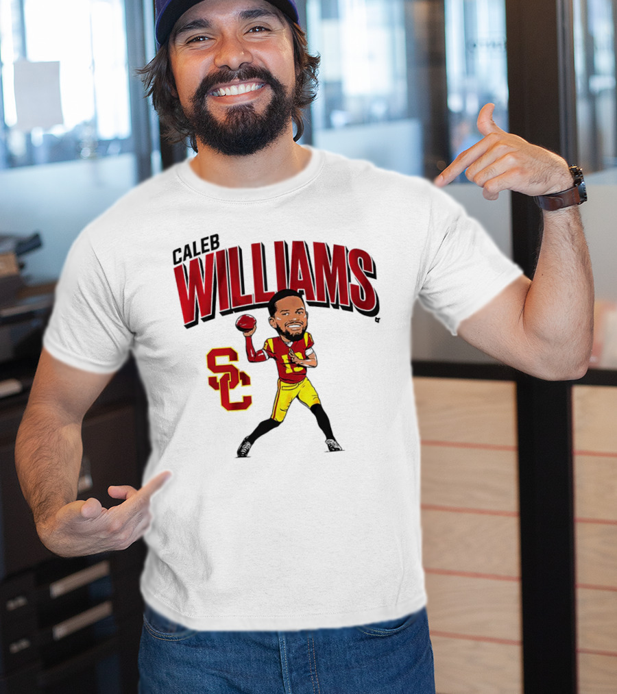 Caleb Williams USC Trojans Football Caricature With SC T-Shirt