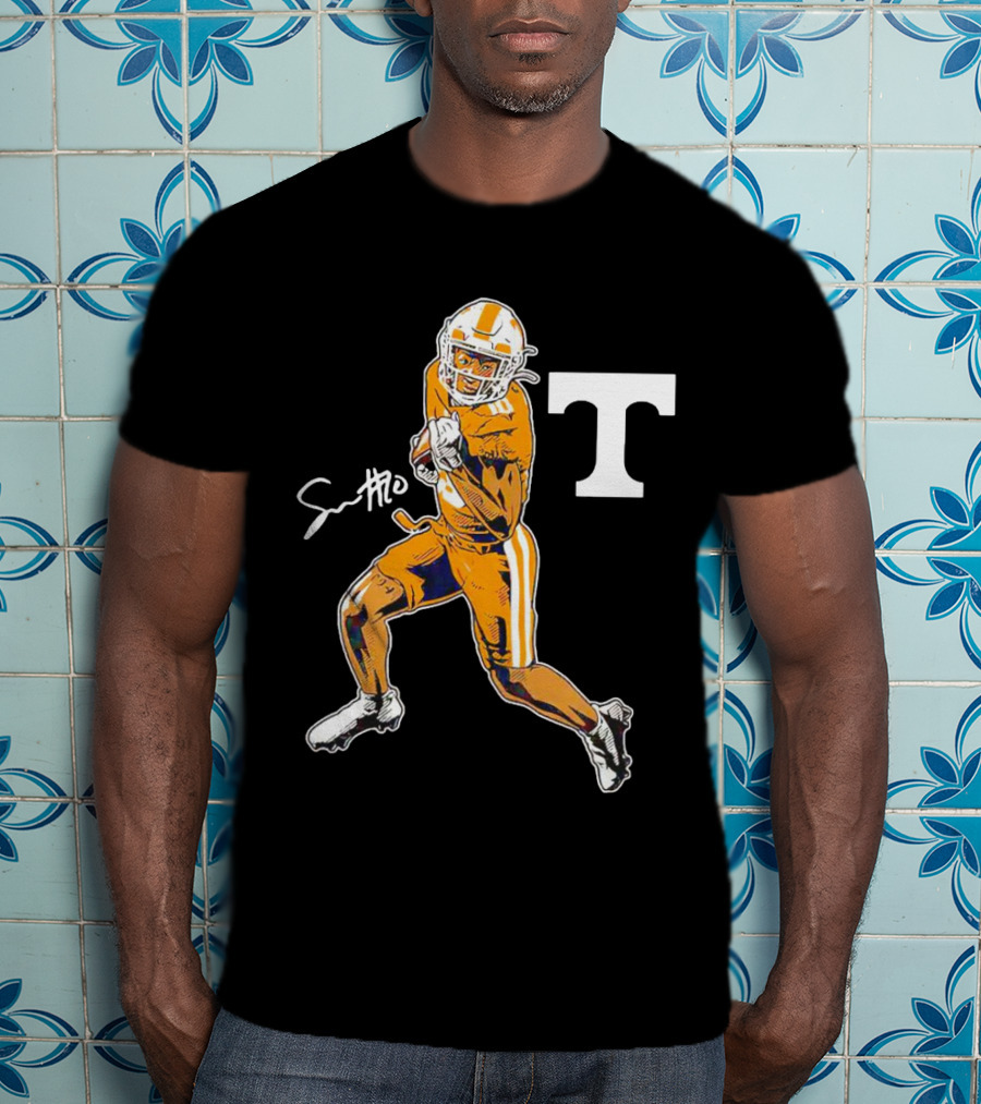 Squirrel White Tennessee Volunteers Football Superstar Pose T-Shirt