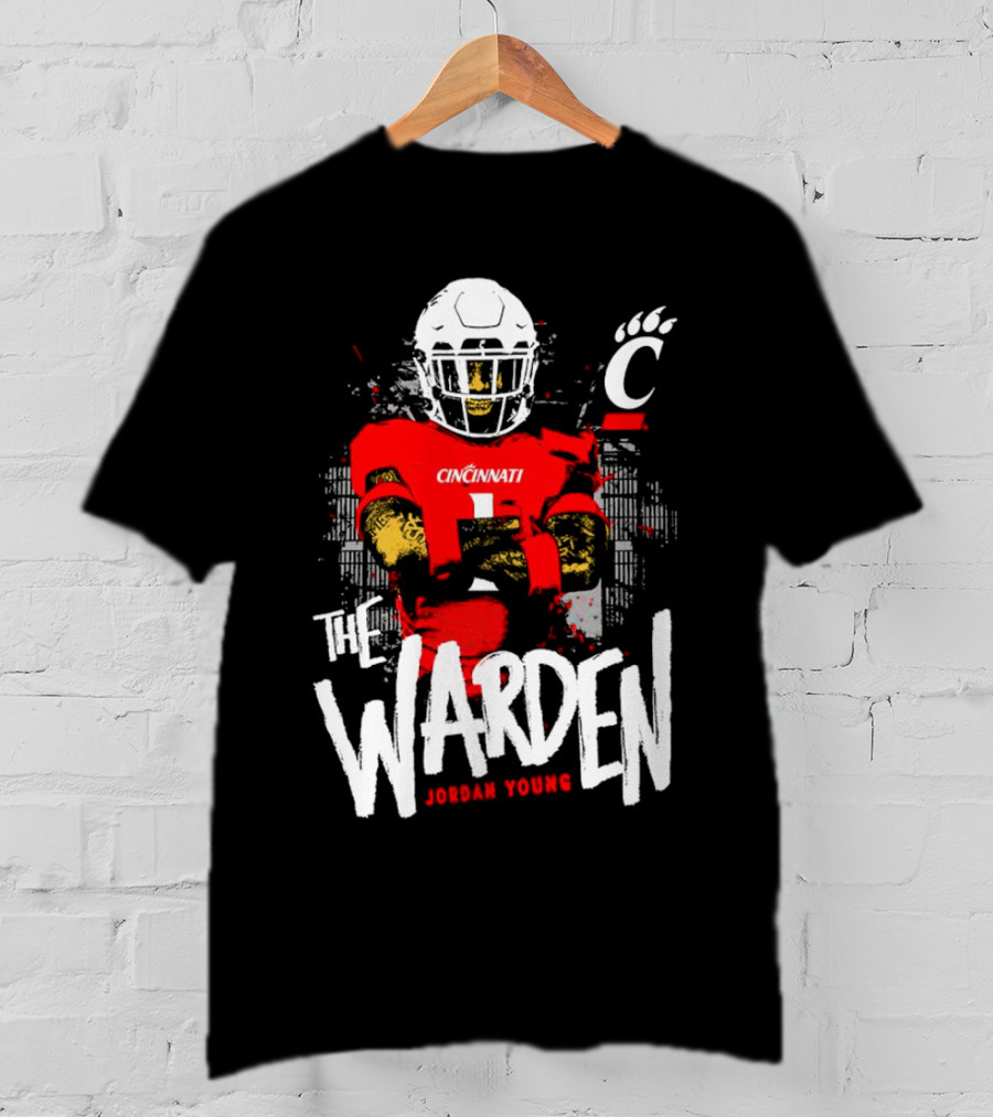 The Warden Jordan Young Cincinnati Bearcats Football Guardianship T-Shirt