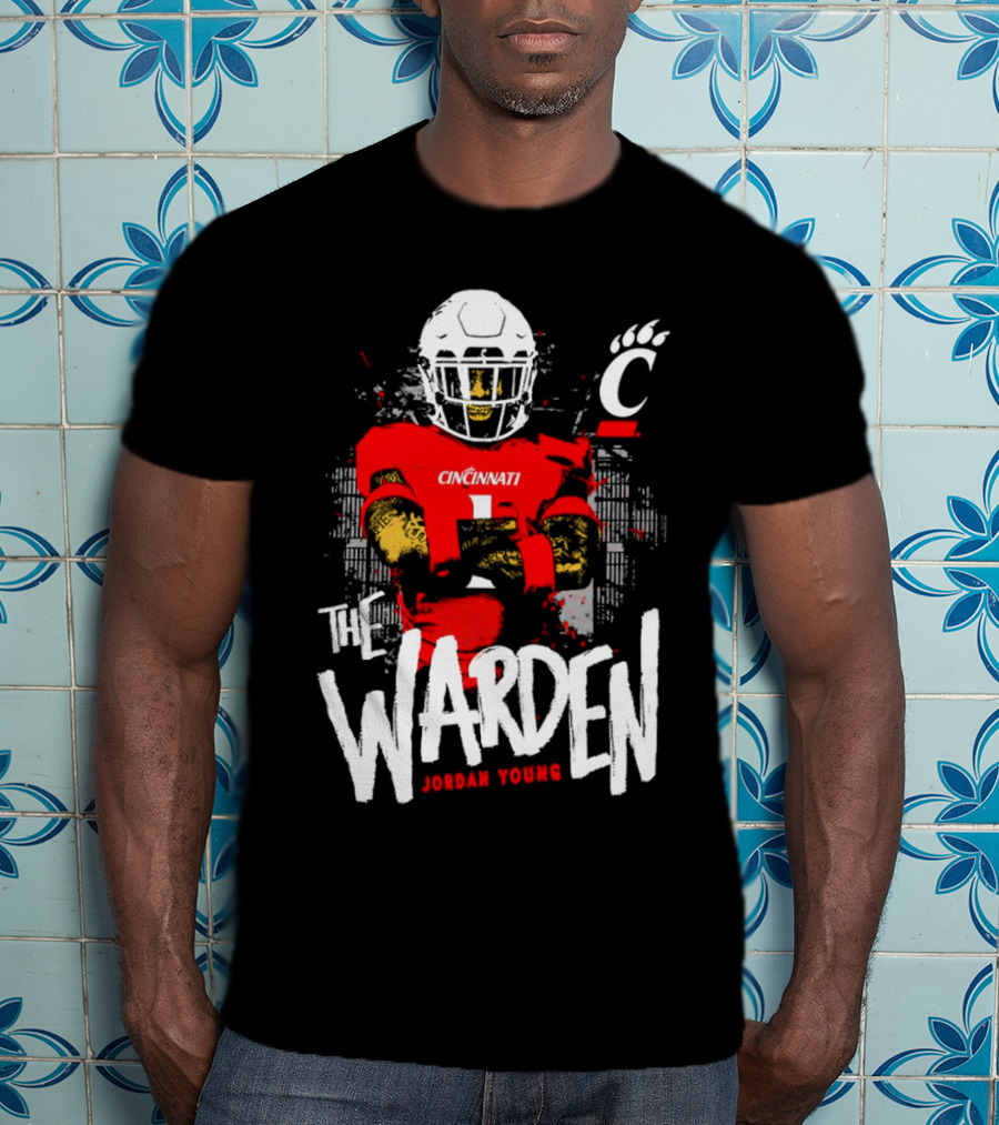 The Warden Jordan Young Cincinnati Bearcats Football Guardianship T-Shirt