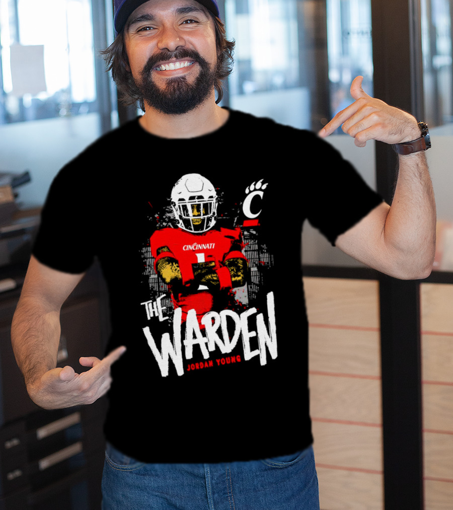 The Warden Jordan Young Cincinnati Bearcats Football Guardianship T-Shirt