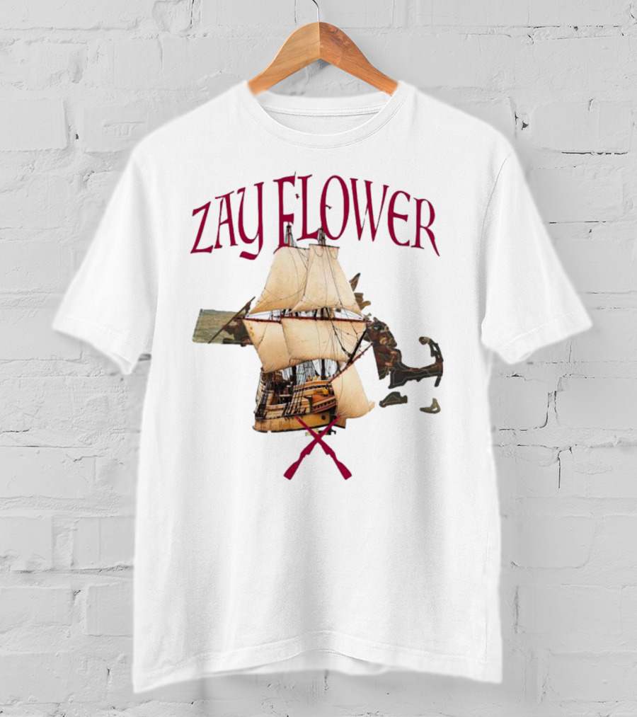 Zay Flower Sailing Ship With Crossed Oars T-Shirt