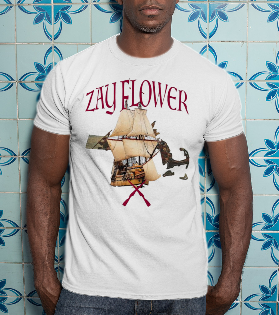 Zay Flower Sailing Ship With Crossed Oars T-Shirt
