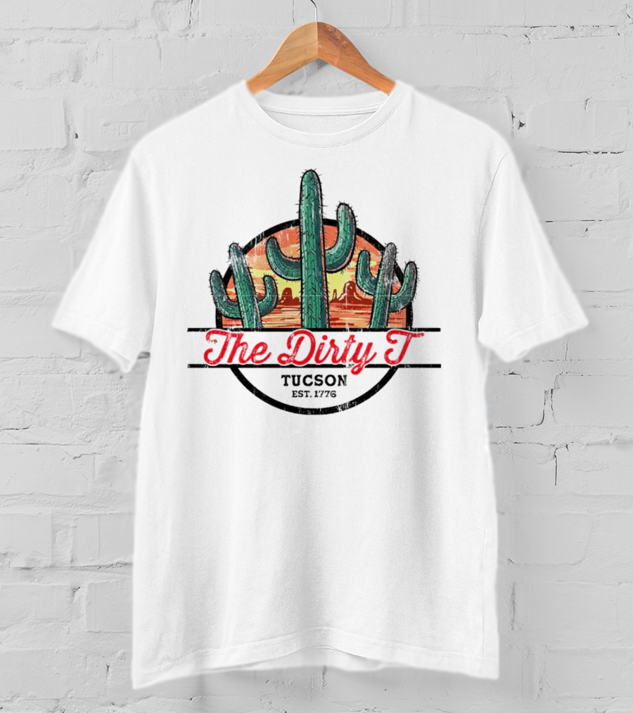 The Dirty T Tucson Est 1776 Sunset Cactus Scene T-Shirt