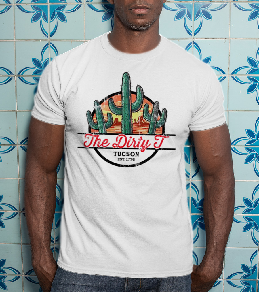 The Dirty T Tucson Est 1776 Sunset Cactus Scene T-Shirt