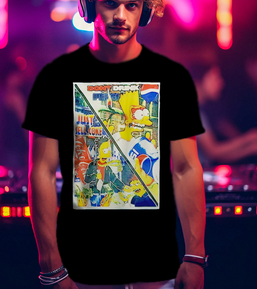 Bart Simpson Pepsi And Coke Parody Comic Panel T-Shirt
