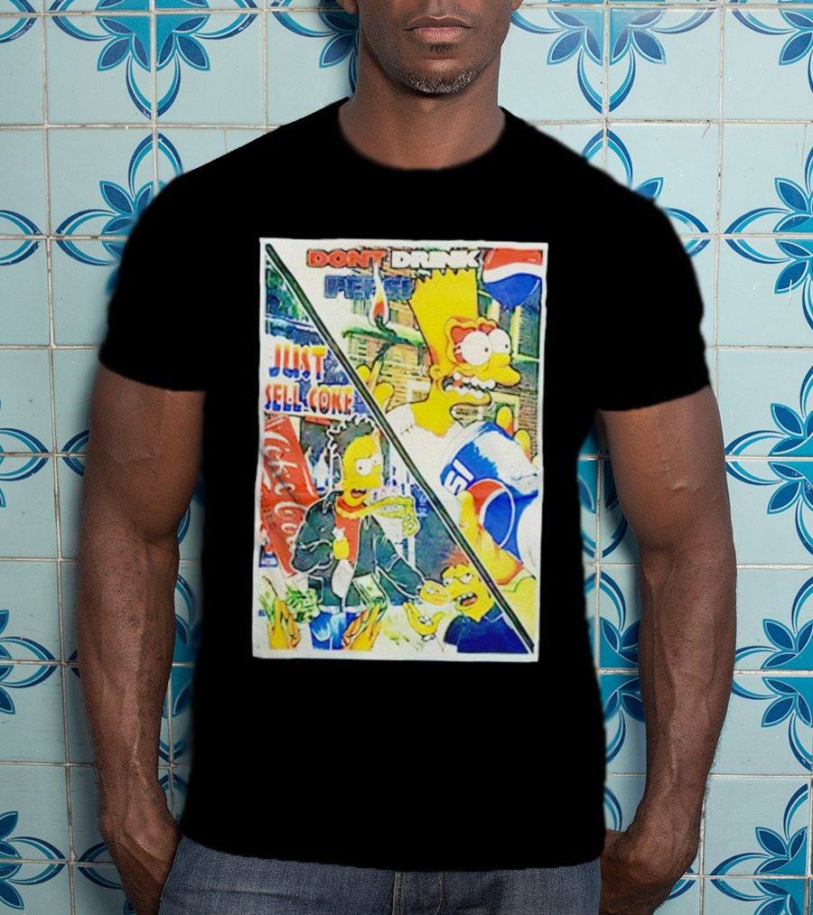 Bart Simpson Pepsi And Coke Parody Comic Panel T-Shirt