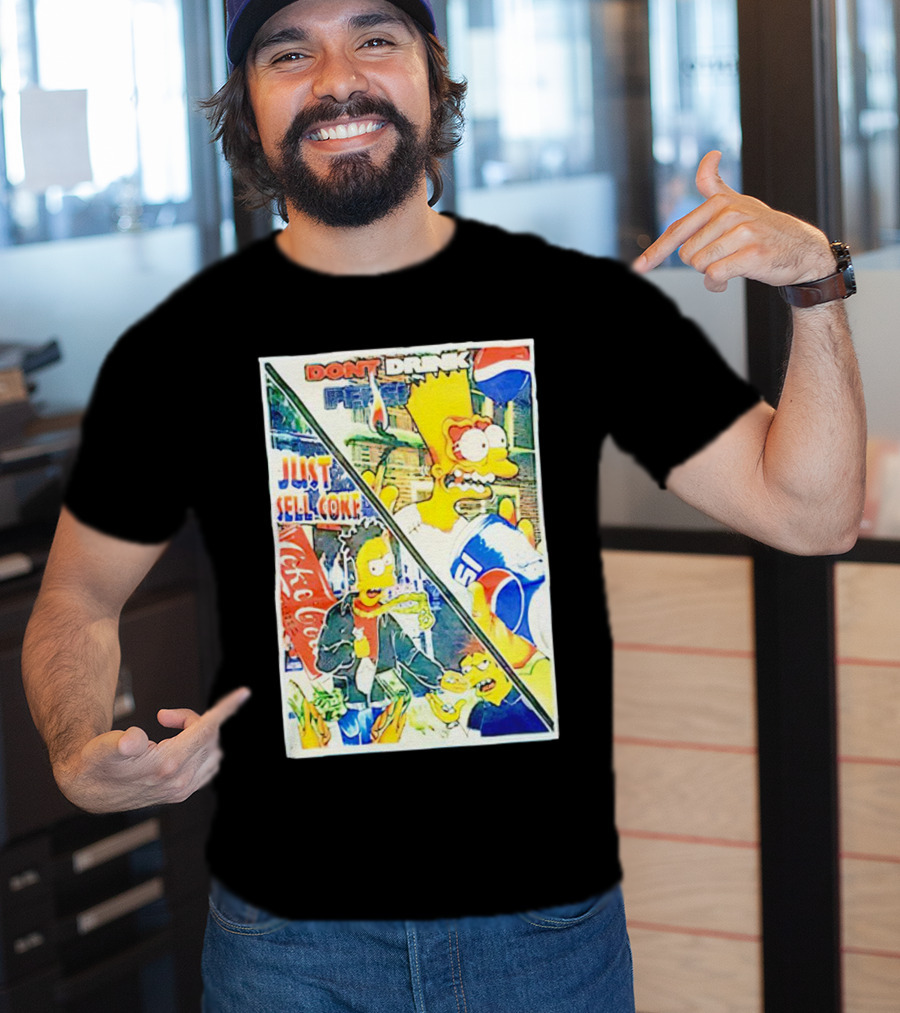 Bart Simpson Pepsi And Coke Parody Comic Panel T-Shirt