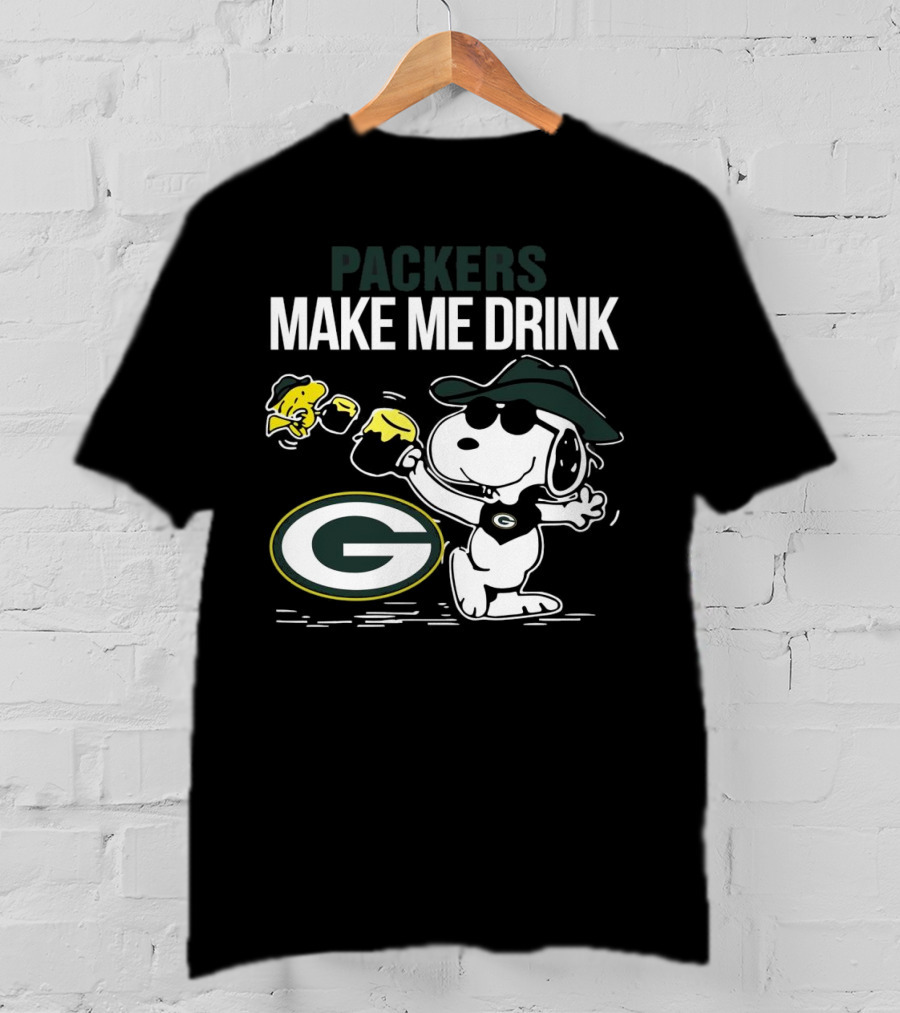 Packers Snoopy Make Me Drink Green Bay T-Shirt