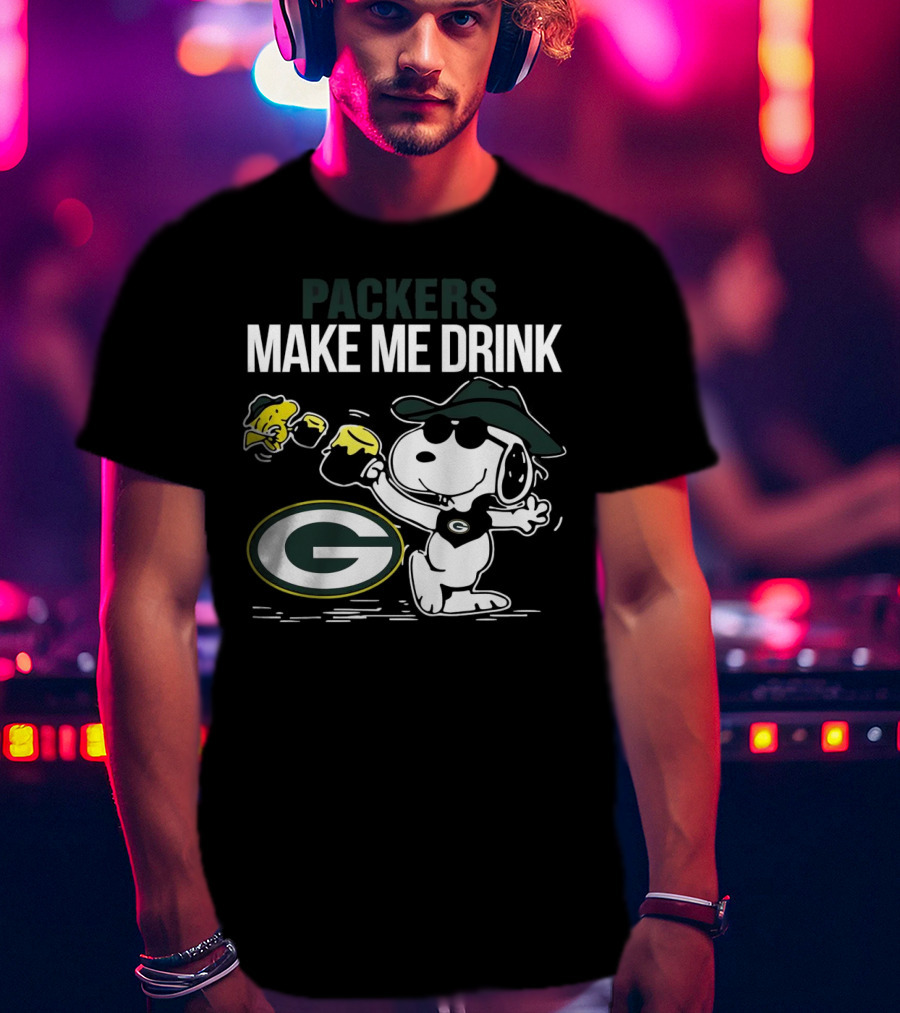 Packers Snoopy Make Me Drink Green Bay T-Shirt