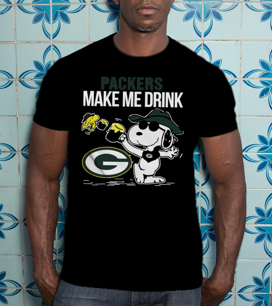 Packers Snoopy Make Me Drink Green Bay T-Shirt