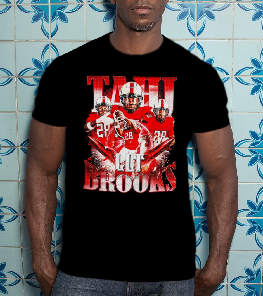 Tahj Brooks LLT Texas Tech Red Raiders Football Vintage Player Number 28 T-Shirt