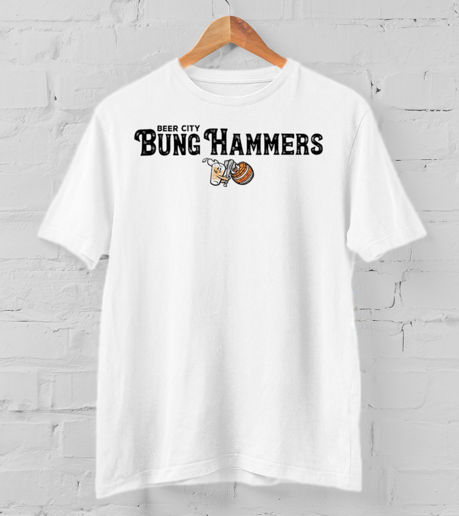Beer City Bung Hammers Mug And Barrel T-Shirt
