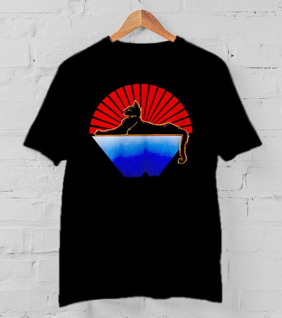 Cats Under The Stars Sphinx With Rising Sun And Tricolor Pyramid T-Shirt