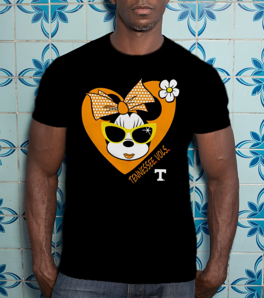 Minnie Mouse Tennessee Vols Heart And Sunglasses Fan T-Shirt