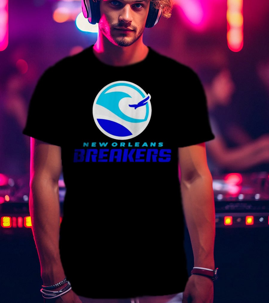 New Orleans Breakers Authentic Sideline Wave Logo Sportswear T-Shirt