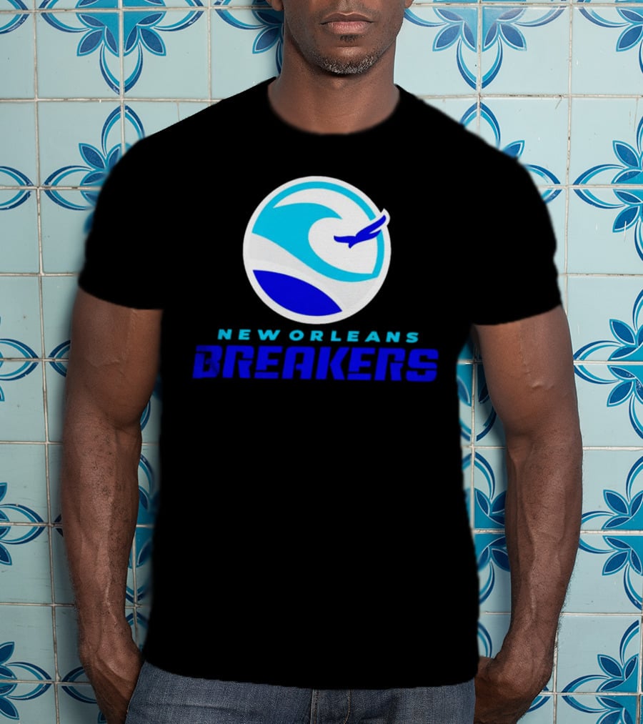New Orleans Breakers Authentic Sideline Wave Logo Sportswear T-Shirt