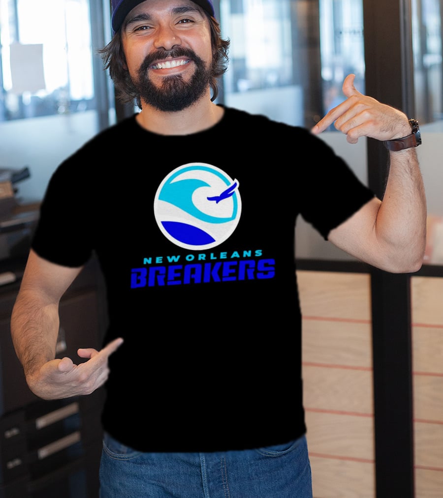 New Orleans Breakers Authentic Sideline Wave Logo Sportswear T-Shirt