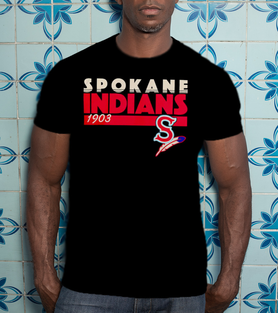 Spokane Indians 1903 S Logo Denim Pigment Dyed T-Shirt