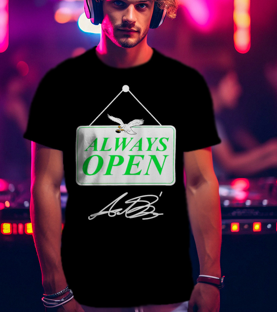 Eagles Autism Foundation Always Open Sign With Eagle And Signature T-Shirt